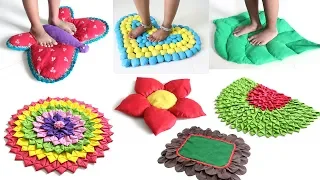 7 CREATIVE DOORMATS IDEAS from OLD SAREE & CLOTHES