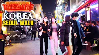 Walking Tour Seoul Korea 4K 🎥 Burning itaewon Club Street Night Walk - Korean Food street 이태원 클럽 거리