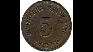 Germany 5 pfennig, 1875Coin Coins Money