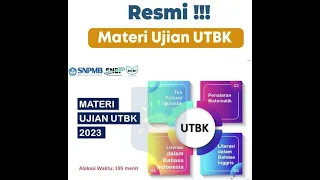 RESMI ! Materi Ujian UTBK/SNBT 2023