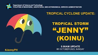 Press Briefing: Tropical Storm "#JennyPH" (KOINU)  - 5AM Update October 01, 2023 - Sunday