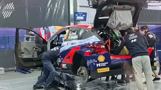 Rallye Monte Carlo 2022 Hyundai i20  Rally1 cars, preparation before WRC action