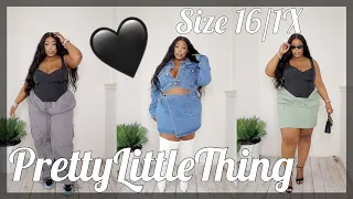 🖤 Size 16 / 1X PrettyLittleThing Plus Size Baddie Haul | NIZZY MAC