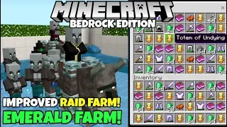 Minecraft Bedrock: Fully AFK RAID FARM! (Improved) 1,500 Emeralds/Hr! Pillager Outpost Farm