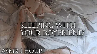 ASMR Boyfriend Falling Asleep Together [1 Hour] [Breathing] [Rain] [Cuddles] Sleep Aid Roleplay