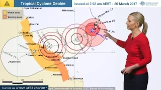 ⚠Weather Update: Tropical cyclone Debbie, 26 March 2017