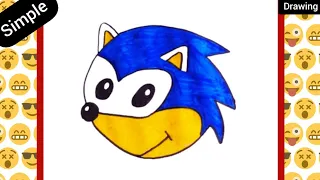How to draw Sonic's face || simple drawing for beginners