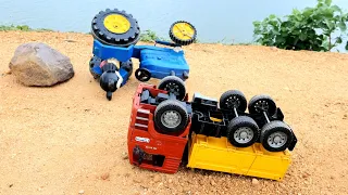 Accident- JCB Dumper Tipper Hyva Crane Swaraj Mahindra HMT Bolero Pickup Ford Tractor Toys | CS Toy