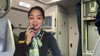 Flight Attendant Boarding and Landing Announcement