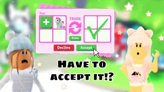 ACCEPTING EVERY TRADE in adopt me! COMMON through LEGENDARY!