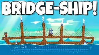 I built a SUSPENSION BRIDGE that's also a WARSHIP...