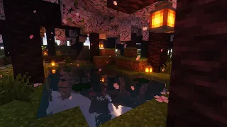 Minecraft |🌸Cherry Blossom Forest Ambiance and Music🌸[relax and sleep] | 4 Hours