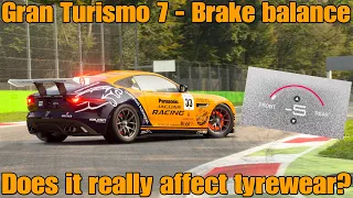 Gran Turismo 7 science testing...Brake balance - Does it really affect tyrewear??