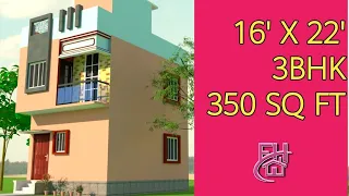 16x22 house plan||350 sq ft house plans in india||ghar ka naksha||eh construction