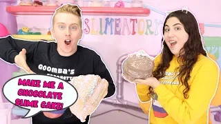 MAKE ME A SLIME CAKE CHALLENGE! Slime baking Slimeatory #575