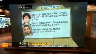 Boston bombings suspect Dzhokhar Tsarnaev left note in boat he hid in