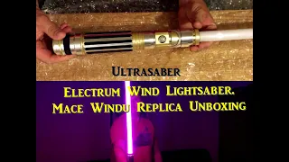 ULTRASABER. MACE WINDU REPLICA. UNBOXING ELECTRUM WIND LIGHTSABER.