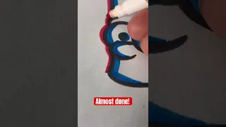 Drawing in 2 different styles pt2- glitch effect #art #viral #shortsviral #satisfying #drawing