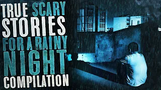 Nearly 4 Hours of True Scary Stories with Rain Sound Effects - Black Screen Horror Compilation