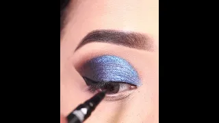 Blue Smokey Eyeshadow Look || Party Eye Makeup Tutorial || Shilpa #shorts