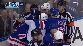 Rough stuff from the New York Rangers vs Winnipeg Jets game