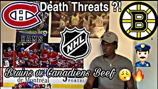 DEATH THREATS?! WOW! | NBA FAN REACTS TO BOSTON BRUINS VS MONTREAL CANADIENS BEEF | NHL FAN REACTION