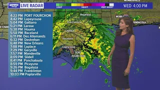Zeta moves over southeast Louisiana coast at 4 p.m. Wednesday