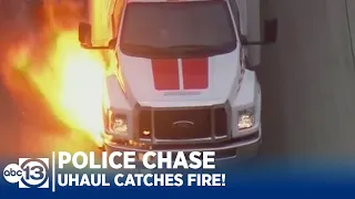 U-Haul Catches Fire in Police Chase