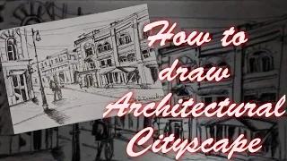 How to draw architectural Cityscape on paper with Ball Pen 🖊️#sketch #art #drawing #penart