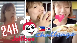 Korean Girl eats JOLLIBEE 24 hours | Mukbang sarap vlog (ENG SUB)