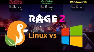 RAGE 2 Benchmark - Wine vs Windows