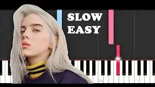 Billie Eilish - Ocean Eyes (SLOW EASY PIANO TUTORIAL)