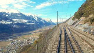 ★ 4K 1x🎥 🇨🇭Brig - Kandersteg - Basel Cab ride during winter [02.2020]