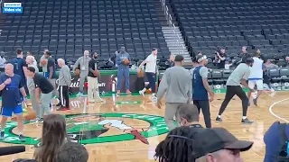 LUKA DONCIC, KYRIE & MAVS MORNING SHOOT AROUND AT BOSTON GARDEN AHEAD OF TOMORROWS NBA FINALS GAME 1