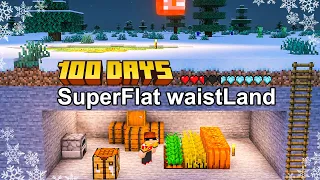 I Survive 100 Days on a Frozen Superflat Wasteland in Minecraft