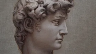 Oil painting sketch "Michelangelo's David" (full video)