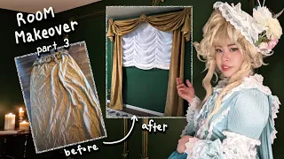 Making Fancy Chateau Curtains | Dark Academia x Royaltycore studio room Part 3 | 1st Snow