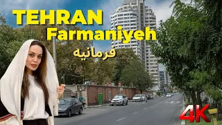 IRAN -TEHRAN 2022 4K|Walking tour in Farmaniyeh on Tehran City