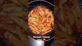 Korean Fries| Chilli potatoes | Saucy Fries 🍟😋  #trendingfries #koreanfries