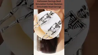 The Ultimate Combo: Halloween Skull Simulation and Detachable Stud Earrings