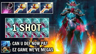 ONE MAN ARMY 1 Shot Delete Everything Khanda + 3x Divine Rapier PA vs Megacreeps WTF Comeback Dota 2