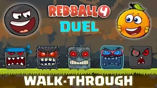 RED BALL 4 - "WALK-THROUGH DUEL" with BLACK & ORANGE BALL Complete Gameplay (Level 1-75)