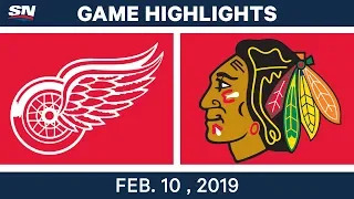 NHL Highlights | Red Wings vs. Blackhawks - Feb 10, 2019