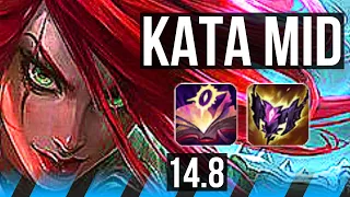 KATARINA vs VEIGAR (MID) | 17/1/5, 9 solo kills, Legendary, 1800+ games | EUW Master | 14.8