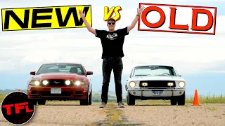 New vs Old Ford Mustang GT: Drag Race, Roll Race, & Brake Test With a Surprise Car!