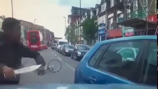 Furious cyclist pulls knife on motorist after being knocked over