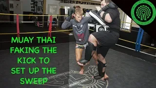 Muay Thai Tricks - Faking the Kick to set up the Sweep Tutorial