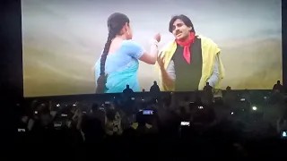 Chitti nadumune chustuna song theatre response. #gudumbashankar #pawankalyan #rerelease