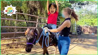 Ryan Training to Ride a Horse around the farm!