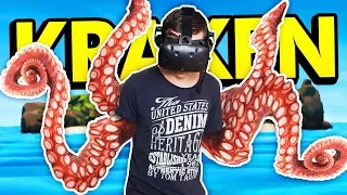 BECOME A HUGE KRAKEN IN VIRTUAL REALITY (Kraken VR Funny HTC Vive Gameplay)